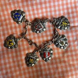 Vintage sterling silver German Cities Bracelet